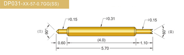 031雙頭探針、BGA雙頭測試針、雙向彈簧探針、帶彈簧雙頭針、雙頭針圖片